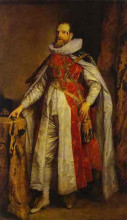 Картина "портрет генри анверса, графа данби, как рыцаря ордена подвязки" художника "ван дейк антонис"