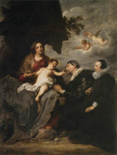 Репродукция картины "дева мария с донаторами" художника "ван дейк антонис"