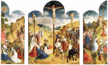 Репродукция картины "calvary triptych" художника "ван дер гус хуго"