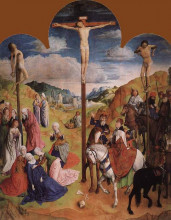 Картина "calvary triptych (central panel)" художника "ван дер гус хуго"