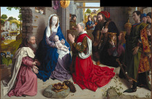 Картина "the adoration of the kings (monforte altar)" художника "ван дер гус хуго"