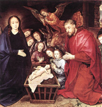 Репродукция картины "the adoration of the shepherds" художника "ван дер гус хуго"