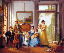 Репродукция картины "hendrik weymans and his family" художника "ван стрий абрахам"