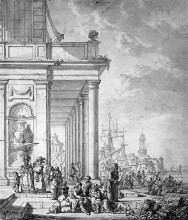 Копия картины "view on mediterrian port" художника "ван стрий абрахам"