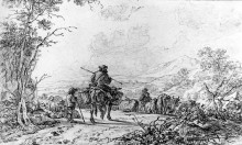 Репродукция картины "herdsmen in landscape" художника "ван стрий абрахам"