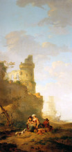 Картина "italian landscape with ruin" художника "ван стрий якоб"