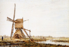 Картина "landscape with watermill" художника "ван стрий якоб"