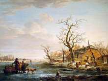 Картина "winter landscape at drevel" художника "ван стрий якоб"