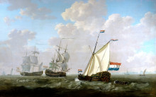 Репродукция картины "the yacht of the voc chamber of rotterdam 1790" художника "ван стрий якоб"