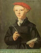 Репродукция картины "portrait of a young scholar" художника "ван хемскерк мартен"