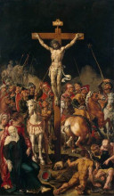 Репродукция картины "calvary, central panel of a triptych" художника "ван хемскерк мартен"