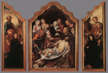 Репродукция картины "triptych of the entombment" художника "ван хемскерк мартен"