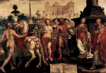 Копия картины "momus criticizes the gods creations" художника "ван хемскерк мартен"
