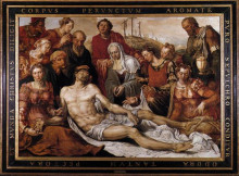 Репродукция картины "lamentation on the dead christ" художника "ван хемскерк мартен"