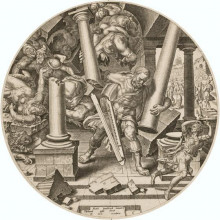 Копия картины "samson destroying the temple of the philistines" художника "ван хемскерк мартен"