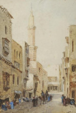 Репродукция картины "street scene, cairo (also known as a north african street)" художника "варли ii джон"