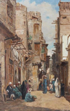 Картина "street scene, cairo" художника "варли ii джон"