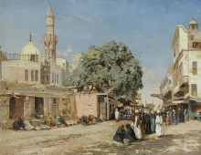 Картина "the market place, boulac, cairo" художника "варли ii джон"