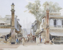 Картина "street scene, india" художника "варли ii джон"