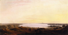 Копия картины "an extensive river landscape on the thames" художника "варли джон"