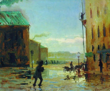 Копия картины "после дождя (весна в петербурге)" художника "васильев фёдор"
