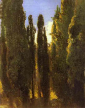 Репродукция картины "cypresses in the crimea" художника "васильев фёдор"