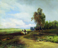 Копия картины "пейзаж с облаками" художника "васильев фёдор"