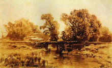 Картина "bridge over a brook" художника "васильев фёдор"