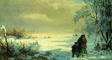 Репродукция картины "зима" художника "васильев фёдор"