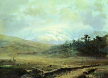 Репродукция картины "крымские горы зимой" художника "васильев фёдор"