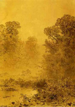 Репродукция картины "swamp in a forest. mist" художника "васильев фёдор"