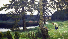 Копия картины "the lake" художника "васнецов виктор"