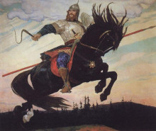 Репродукция картины "knightly galloping" художника "васнецов виктор"