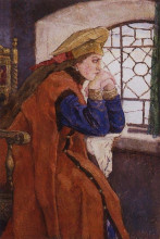 Репродукция картины "the princess at the window (princess nesmeyana)" художника "васнецов виктор"