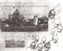 Копия картины "rough sketches for the painting on &quot;a knights at the crossroad&quot;" художника "васнецов виктор"