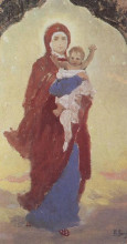 Репродукция картины "the virgin and child" художника "васнецов виктор"