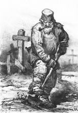 Репродукция картины "grave digger" художника "васнецов виктор"
