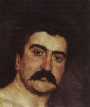 Репродукция картины "wrestler`s head. portrait of wrestler n.d. kuznetsov" художника "васнецов виктор"