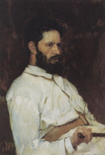Репродукция картины "portrait of sculptor mark matveevitch antokolsky" художника "васнецов виктор"
