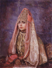 Репродукция картины "portrait of v. mamontova" художника "васнецов виктор"