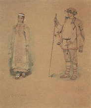 Репродукция картины "snegurochka and lel" художника "васнецов виктор"