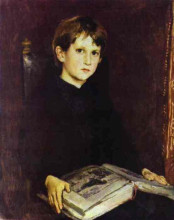 Репродукция картины "portrait of michael vasnetsov, the artist`s son" художника "васнецов виктор"