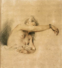 Копия картины "nude with right arm raised" художника "ватто антуан"