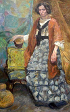Копия картины "interior with artist&#39;s sister, emma weie" художника "вейе эдвард"