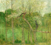 Копия картины "landscape with steeple, wyndham" художника "вейр джулиан олден"