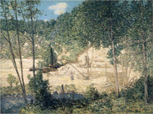 Копия картины "the building of the dam" художника "вейр джулиан олден"