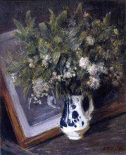 Репродукция картины "flowers in a delft jug" художника "вейр джулиан олден"