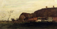 Репродукция картины "a farmhouse in a polder" художника "вейсенбрух иохан хендрик"