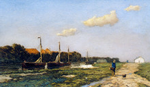 Копия картины "along the canal" художника "вейсенбрух иохан хендрик"