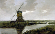 Копия картины "landscape with a mill" художника "вейсенбрух иохан хендрик"